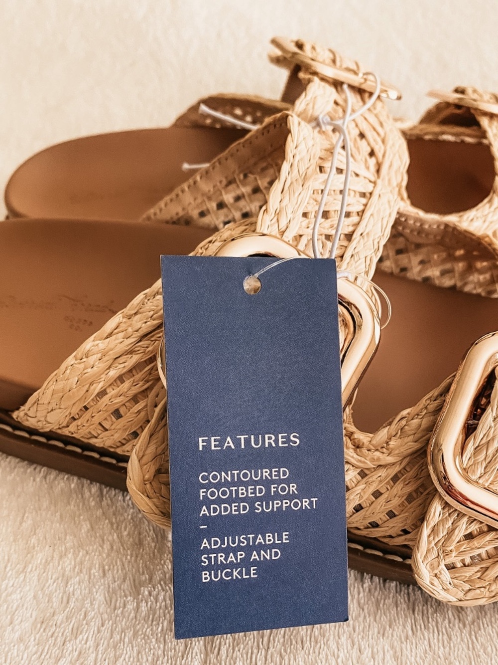 NEW Universal Thread Collin Tan Woven Double Buckle Slide Sandals Women 8 - Picture 5 of 6